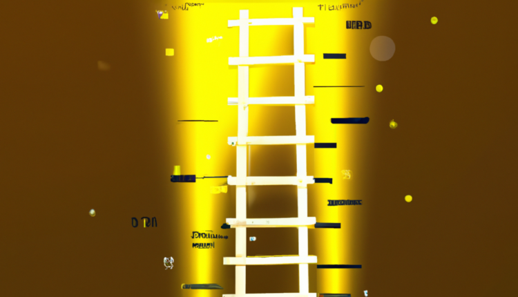 An image of a ladder with 60+ rungs, each representing a unique link-building technique for 2022