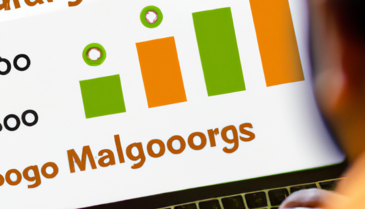 An image of a person using Mangools to analyze keyword difficulty for SEO success